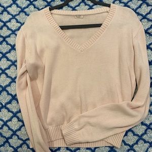 brandy melville john galt pink v neck sweater